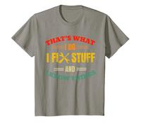 That's What I Do I Fix Stuff and Know Things Fathers Day T-Shirt, Youth, Slate Grey, 4T
