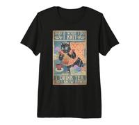 That's What I Do I Knit I Drink Tea and I Know Things Cat Premium T-Shirt