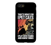 THAT'S WHAT I DO I PET CATS I PLAY WITH TRAINS Case for iPhone SE (2020) / 7/8