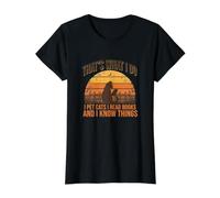 That's What I Do I Pet Cats Read Books Know Things Value Graphic T-Shirt, Women, Black, L