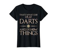 That's What I Do I Play and Know Things - Darts T-Shirt, Women, Black, 3X-Large