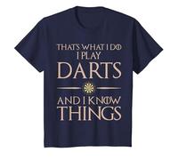 That's What I Do I Play and Know Things - Darts T-Shirt, Youth, Navy Blue, 4T