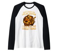 That's What I do I Play Guitar I take naps I Forget Things Raglan Baseball Tee