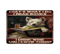That's What I Do I Read Books I Drink Fashion Chic Metal Sign Custom Backyard Wall Art Plaques Bookaholic Bookish Book Nerd' Gifts Wall Decorations Aluminum Tin Signs for Front Door Bedroom Home 10x14