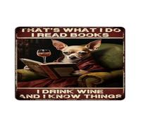 That's What I Do I Read Books I Drink Wine And I Know Things Metal Sign 8x12 Inch Country Lounge Terrace Bathroom Home Décor Garage Signs Book Lovers Animal Picture Wall Art Plaques for Front Door