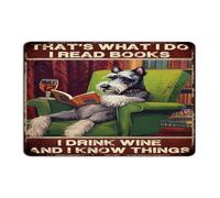That's What I Do I Read Books I Drink Wine And I Know Things Vintage Metal Sign Custom Shops Wall Art Plaques Librarian Room Decor for Men Aluminum Tin Signs for Kitchen Gate Indoor 8x12 Inch