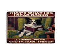 That's What I Do I Read Books I Drink Wine Farmhouse Metal Sign Personalized Business Wall Art Plaques Bookish Gifts Librarian Bookworm Room Decor for Men Garage Signs for Garden Garage Lounge 12x18