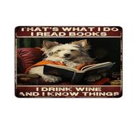 That's What I Do I Read Books I Drink Wine Metal Sign 12x18 Country Porch Coffee Bar Fence Man Cave Decor Garage Signs Book Lover Readers Writers Librarian Wall Art Plaques for Garden