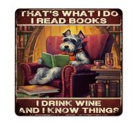 That's What I Do I Read Books I Drink Wine Metal Signs 12x12 Hanging Dining Room Shop Outdoor Wall Decor Aluminum Tin Signs Book Lover Readers Writers Librarian Wall Art Plaques for Lounge