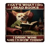 That's What I Do I Read Books I Drink Wine Metal Signs Outdoor 12x12 Country Cabin Backyard Garage Wall Decorations Metal Plaque Bookish Gifts Librarian Bookworm Wall Art Plaques for Business