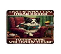 That's What I Do I Read Books I Drink Wine Metal Tin Sign 10x14 Customized Cabin Laundry Bedroom Room Decor for Men Garage Signs Bookish Gifts Librarian Bookworm Wall Art Plaques for Indoor