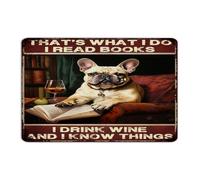 That's What I Do I Read Books I Drink Wine Metal Tin Sign 12x18 Custom Patio Yard Business Man Cave Decor Metal Plaque Book Lover Readers Writers Librarian Wall Art Plaques for Lounge