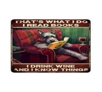 That's What I Do I Read Books I Drink Wine Personalized Metal Signs Decorative Lounge Wall Art Plaques Book Lover Readers Writers Librarian Wall Décor Garage Signs for Home Outdoor Front Door 12x18