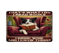 That's What I Do I Read Books I Drink Wine Retro Metal Signs Fashion Chic Gate Wall Art Plaques Book Lover Readers Writers Librarian Home Decor Aluminum Tin Signs for Men Bathroom Shop 8x12