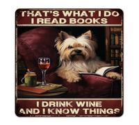 That's What I Do I Read Books I Drink Wine Rustic Metal Sign Hanging Bathroom Wall Art Plaques Bookish Gifts Librarian Bookworm Room Decor for Men Aluminum Tin Signs for Outdoor Shop Gate 12x12