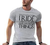 That's What I DO I Ride A MTB and I Know Things Art T-Shirt Grey L