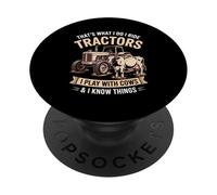 That's What I Do I Ride Tractors Play With Cows Farmer PopSockets Adhesive PopGrip