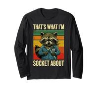 That's What I'm Socket About Funny Mechanic Raccoon Long Sleeve T-Shirt