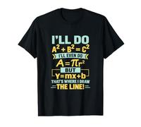 That's Where I Draw the Line Colorful Math Algebra Pun Value Graphic T-Shirt