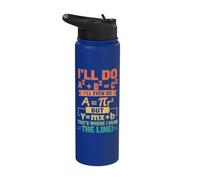 That's Where I Draw the Line Retro Math Algebra Pun Stainless Steel Insulated Water Bottle