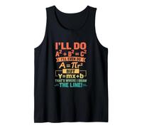 That's Where I Draw the Line Retro Math Algebra Pun Tank Top