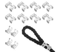 Thatyro 10 Pieces Metal Double-Ended Rope Clamps, 1/4" Heavy Duty Rope Loop End Clip, Zinc Plated Rope Crimp for Twisted or Braided String Cord 14/45" (8 mm) to 2/5" (10 mm) (10)