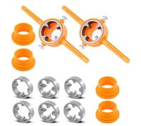 Thatyro 12 Pieces Plastic Handle PVC Thread Maker Tools Kit, Alloy Steel Plumbing Pipe Threader Tool Set, Pipe Round Die with Standard 1/2", 3/4", 1" NPT Manual Hand Use for Threading Finish