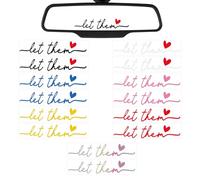 Thatyro 14 Pieces Let Them Cute Rearview Mirror Decal, Positive Multi-Color Car Mirror Stickers, Funny Car Window Decals Motivational for Vehicles Accessories Women Truck