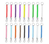 Thatyro 18 Pcs Spiral Retractable Coil Spring Keychain, 18 Colors Anti-Lost Coil Key Chains with Clip, Stretchy Coiled Lanyard Spiral Key Ring Holder with Lobster Clasp for Wrist Wallet Cellphone (18)