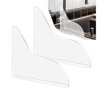 Thatyro 2 Pack Acrylic Shower Splash Guard, Clear Tub Splash Guard with Self-Adhesive Rubber Strip, Waterproof Shower Water Blocker for Bathtub Corner Sink Bathroom Kitchen Accessories (A)