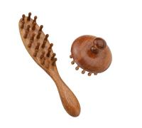 Thatyro 2 Packs Sandalwood Wooden Scalp Massager Hair Growth, Wide Tooth Wooden Comb for Women Men, Loc Brush Dreads Sisterlocks Microlocs Styling Tool Relaxation (B)