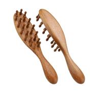 Thatyro 2 Packs Sandalwood Wooden Scalp Massager Hair Growth, Wide Tooth Wooden Comb for Women Men, Loc Brush Dreads Sisterlocks Microlocs Styling Tool Relaxation (A)