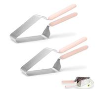 Thatyro 2 Pieces Double Handle Knife Cake Cutter, 2 in 1 Adjustable Stainless Steel Cake Slicer and Server, Professional Pie Cutter Server for Even Divider Transfer Accessories Wedding (2)
