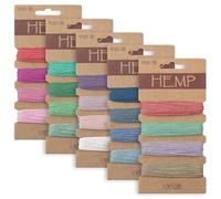 Thatyro 20 Colors Waxed Hemp Cord 1mm 5 Cards Flax String Colored 100 Yards Wax Coated Thread Colorful Twine for Jewelry Bracelet Making Handmade Craft (9-13)