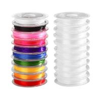 Thatyro 20 Rolls Colorful Bracelet String Kit, 0.8 mm Nylon Elastic Cord, Stretchy Beading Thread for Making Beads Jewelry Necklace Crafts Clay DIY Lanyard Crystal (656 Ft, 10 Colors) (B)