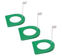 Thatyro 3 Pack Golf Putting Cup Set, Green Golf Hole with Flag, Portable Golf Putting Hole Training Aid for Practice Game Indoor Outdoor Home Backyard (3)