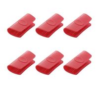 Thatyro 3 Pairs of Silicone Assist Handle Holder Grips, Heat Resistant Pot Handle Covers, Non Slip Cast Iron Pot Holder for Hot Skillets Pans Casserole Frying Cooking Cookware (Red)