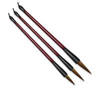 Thatyro 3 Sizes Chinese Calligraphy Brush Set, Kanji Sumi Drawing Brush with Resin Handle, Professional Traditional Chinese Painting Brush for Beginners Students (3 PCS)