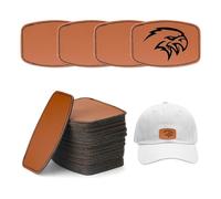 Thatyro 30 Pieces Blank PU Leather Hat Patches with Adhesive, Laserable & Iron on Leather Patches, Faux Leatherette Sheets for Cap Engravable Craft Gifts (Rounded Rectangle, Brown)