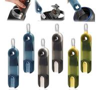 Thatyro 6 Pack 3 in 1 Cup Lid Cleaning Brush Kit, Multifunctional Water Bottle Cleaner Brush Tool, Crevice Brush for Straw Silicone Tumbler Glass Travel Home Kitchen (Black, Green, Blue)