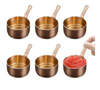 Thatyro 6 PCS 304 Stainless Steel Dipping Sauce Cups with Handle, 2.7 oz Reusable Delicate Metal Condiment Cups, Small Dressing Container for Ketchup Dishes Seasoning (Rose Gold)