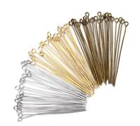 Thatyro 600 Pieces Metal Wire Eye Pins, 2"/50 MM Long Eyepins, Open Straight Eye Pins for Jewelry Making Supplies Earring Findings DIY Bead (Bronze, White Karat Gold, Gold)