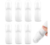 Thatyro 8 Pieces 1.7 Oz/50 ML White Refillable Roller Bottles with Plastic Balls, Empty Roll on Bottles Containers with Caps, Reusable Roller Ball Applicator for Essential Oils Perfume (Flat)