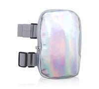 Thatyro Holographic Thigh Bag with Adjustable Straps, Carnival Rave Leg Harness Bag, Silver Drop Leg Pouch Pack for Women Men Sport Travel Hiking Party (Silver)
