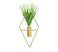 Thatyro Triangle and Rhombus Shapes Metal Hanging Planters Vase with Artificial Aquatic Plants Geometric Wall Decor Indoor Plants Holder for Home Living Room Porch Office (1PCS, Gold)