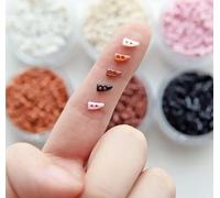 THAYLA 100pcs 6mm Tiny Resin Toggle 2- Hole Buttons, Doll Clothes Buttons, Mini Craft Supplies Sewing DIY