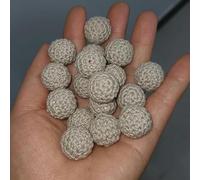 THAYLA 10pcs 16/20MM Yarn Knitted Ball Felt Pom Pom Balls Round Wool Felt Beads For Crafting Hairpin Velvet Fabric Covered Beads Garland
