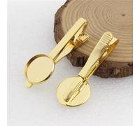 THAYLA 16-20MM 30pcs Gold Metal Hair Clips Tray Hair Barrettes Tray Hair Bobby Pins With Blank Tray Round Bezel Settings Trays for Hair Pin Diy