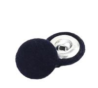 THAYLA 30pcs 15mm-38mm Navy Blue Velvet Fabric Covered Buttons, Sewing Kit with Metal Shank for DIY Crafts, Sewing and Crafting Enthusiasts