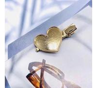THAYLA 4.5CM 30pcs Love Metal Hair Clips Tray Hair Barrettes Tray Hair Bobby Pins With Blank Tray Round Bezel Settings Trays for Hair Pin Diy